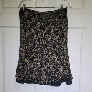 Jones New York Petite Sport Women's Y2K Fit & Flare Paisley Black Skirt